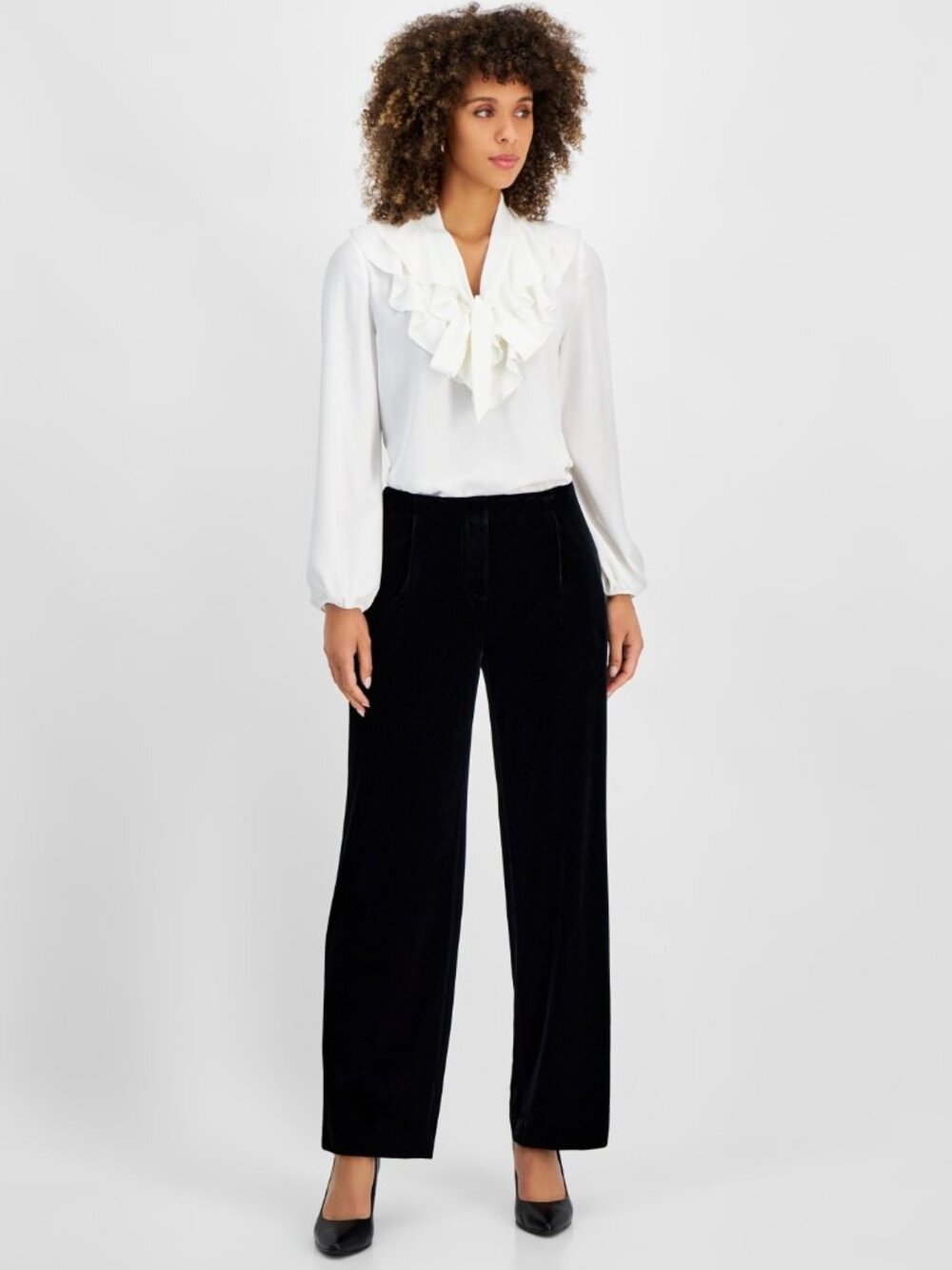 Kasper Women's Petite Medium High Rise Straight-Leg Velvet Pants NWT 60% off